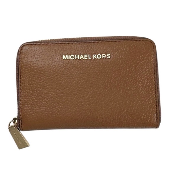 Michael Kors | Jet Set Luggage Pebbled Leather Small Zip Around Wallet - Picture 1 of 7